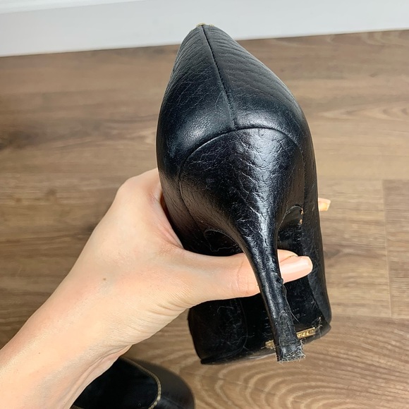 Women’s Vintage Dolce & Gabbana Black Stitched Pointed Heels Pumps, SZ: 38 - Picture 12 of 15